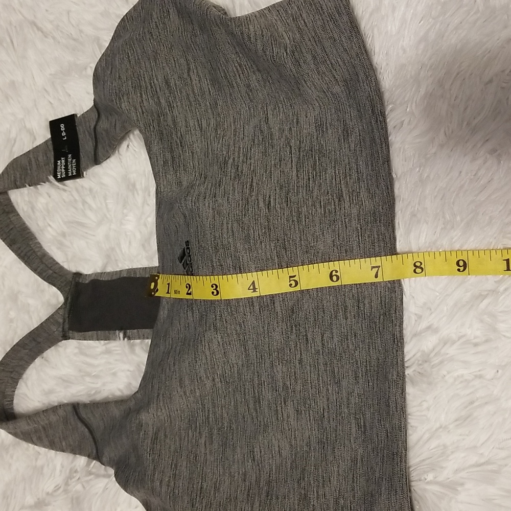NWT Adidas Training Medium Support Bra Sport Women's Size L Color Gray/Black - Picture 4 of 8